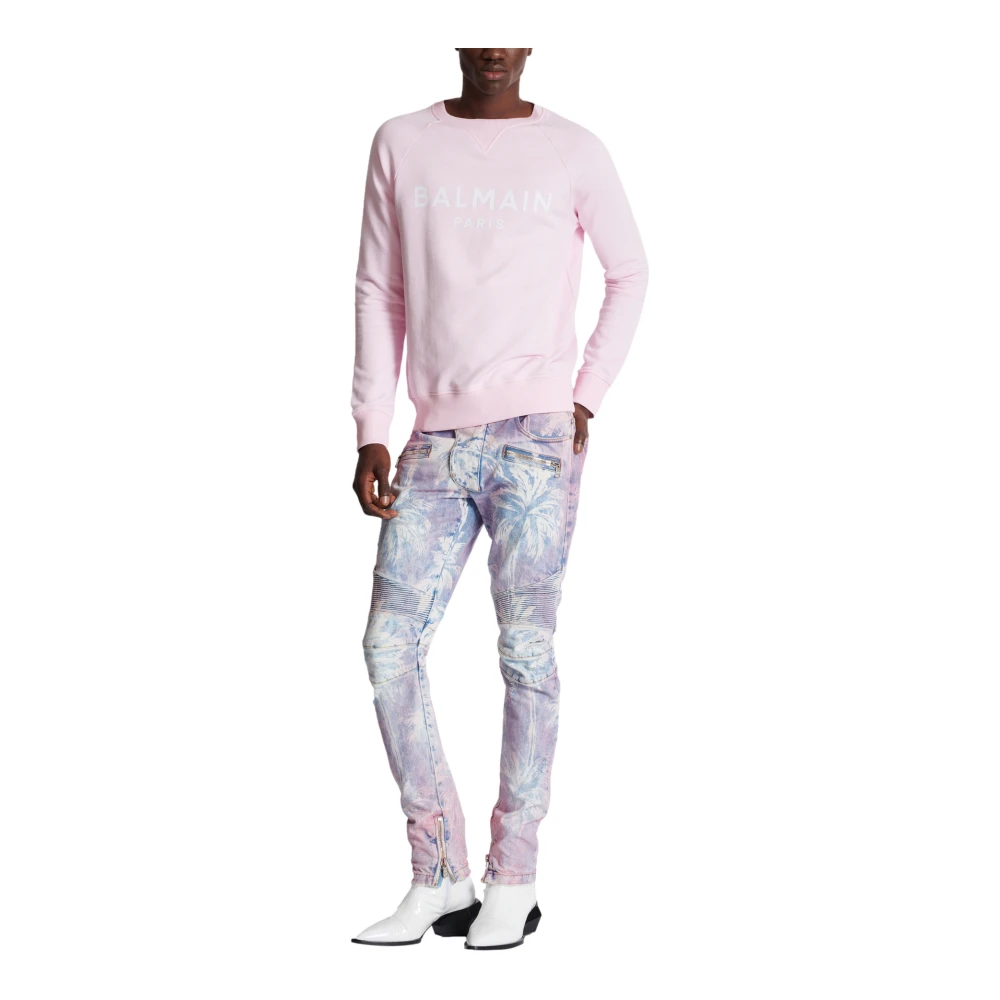 Balmain Paris bedrukte sweatshirt Pink Heren