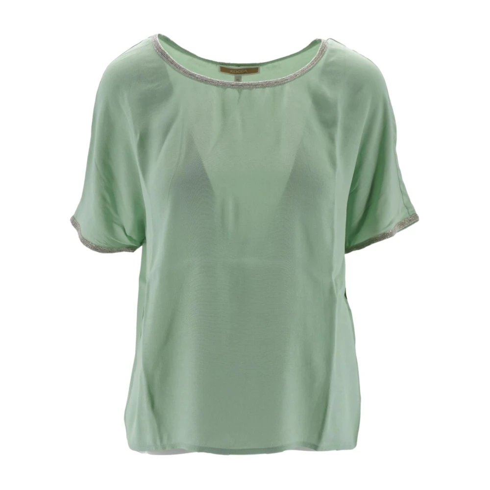 Kocca Korte Mouw Blouse Green Dames
