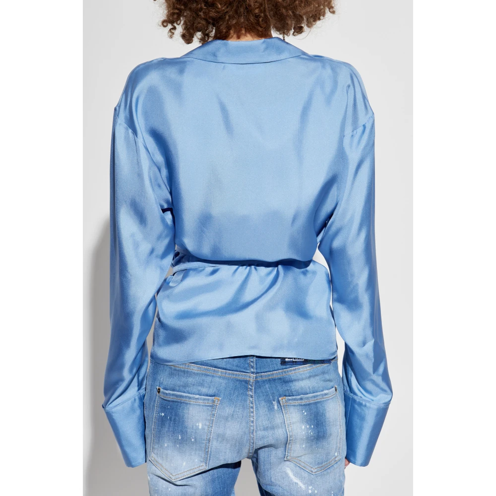 Dsquared2 Zijden top Blue Dames
