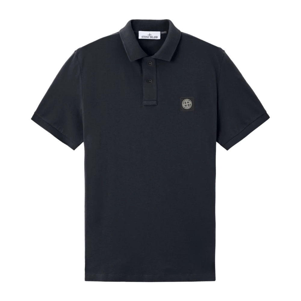 Stone Island Men's Blue Logo Polo Shirt