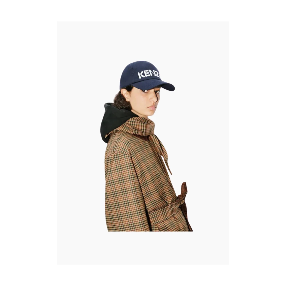 Kenzo Prince of Wales Wollen Trenchcoat Brown Dames