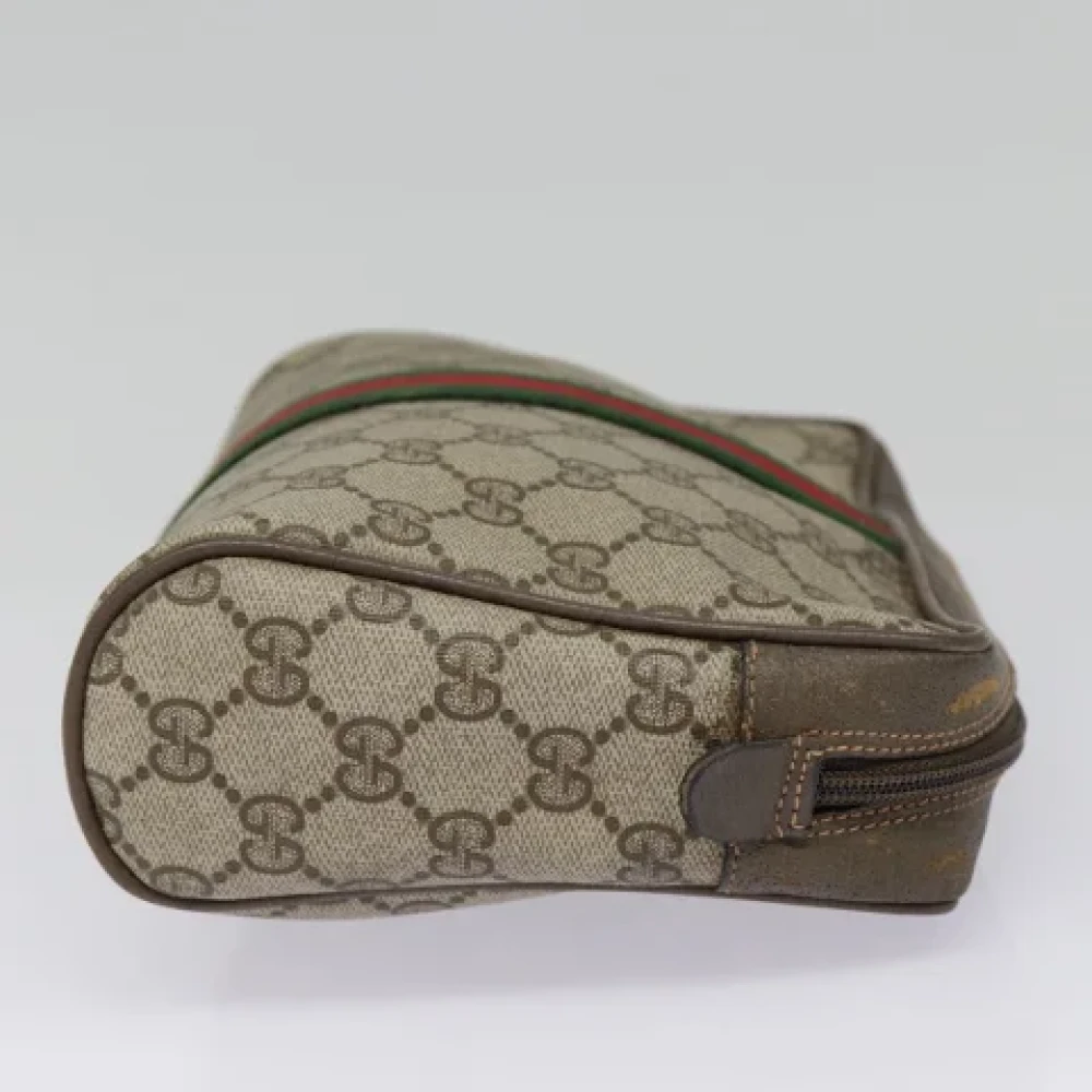 Gucci Vintage Pre-owned Leather clutches Beige Dames