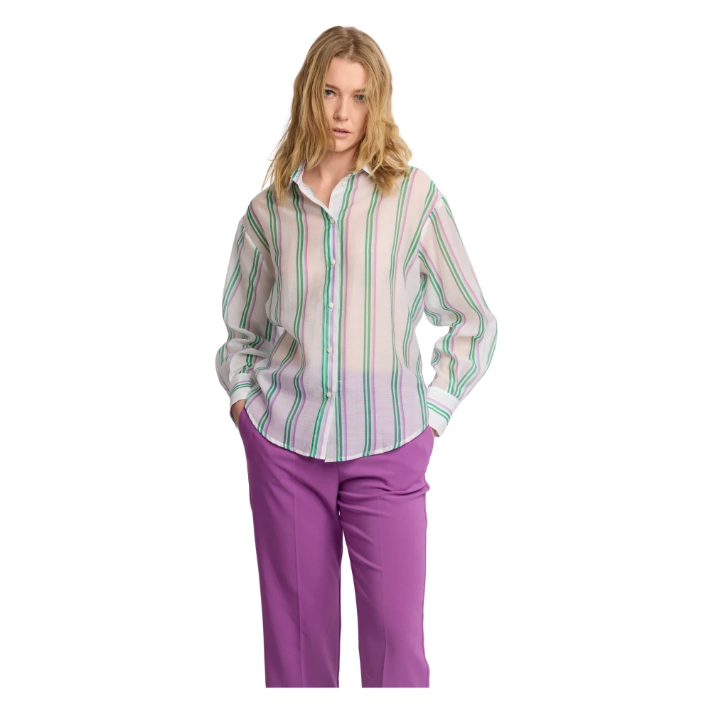 Kocca Multicolor Slim Long-Sleeved Striped Blouse - Female - Shirts - S - Blouses & Shirts