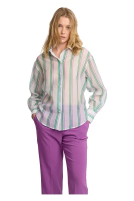 Slim Långärmad Randig Blus