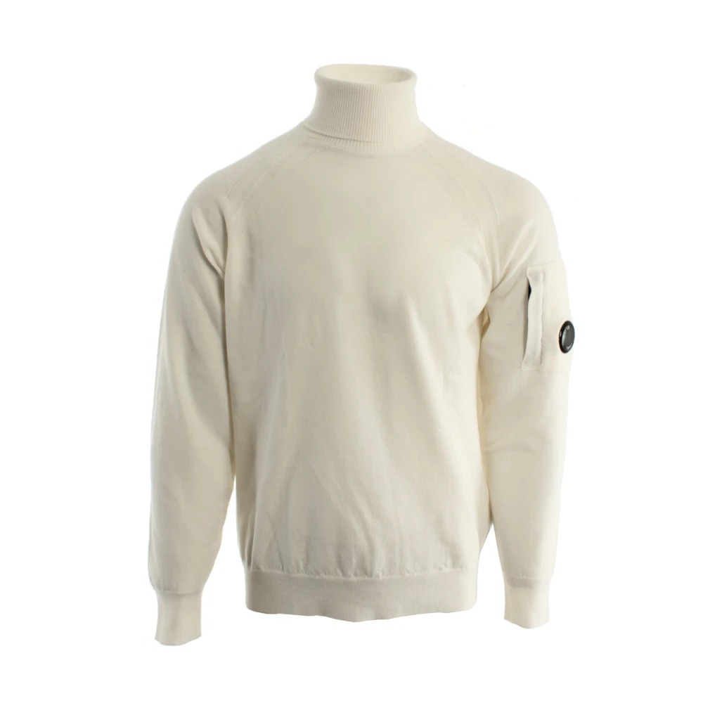 C.p. Company Men's White Turtleneck Jumper - Turtlenecks - L - Knitwear