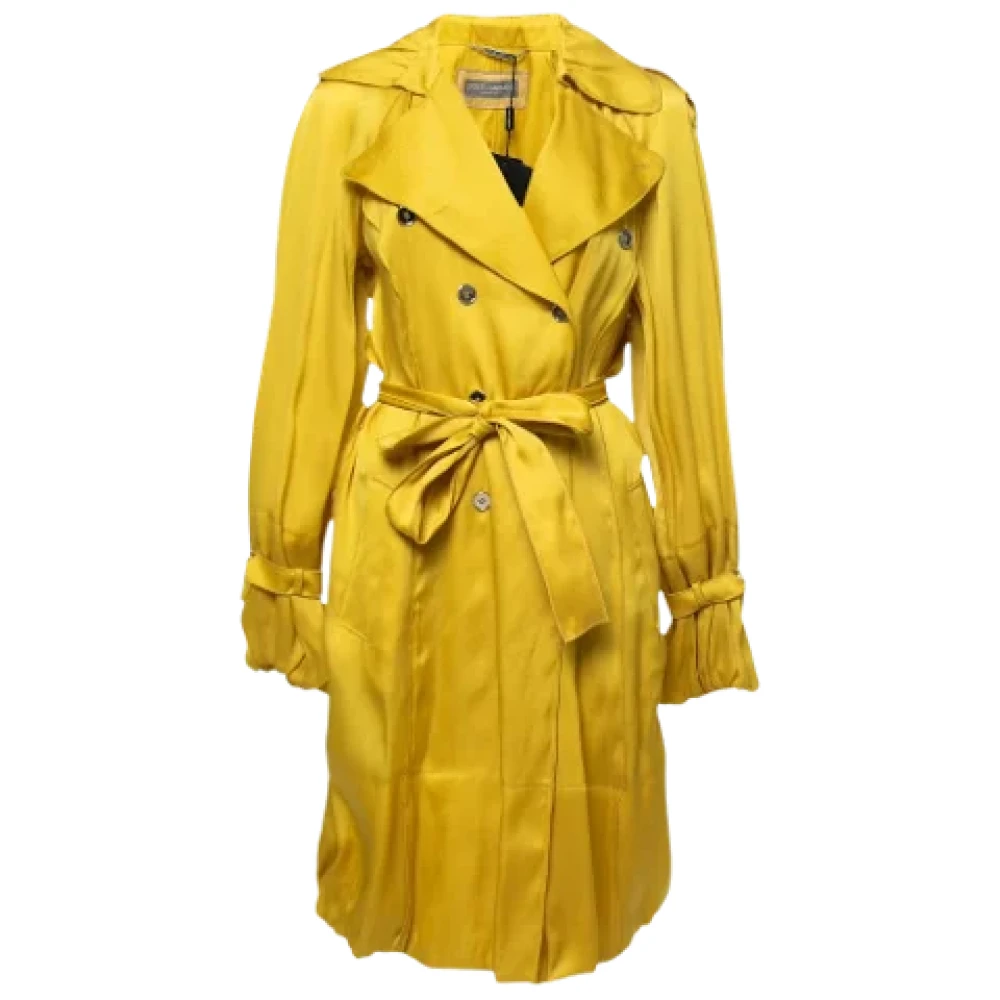 Dolce & Gabbana Pre-owned Silk outerwear Yellow Dames