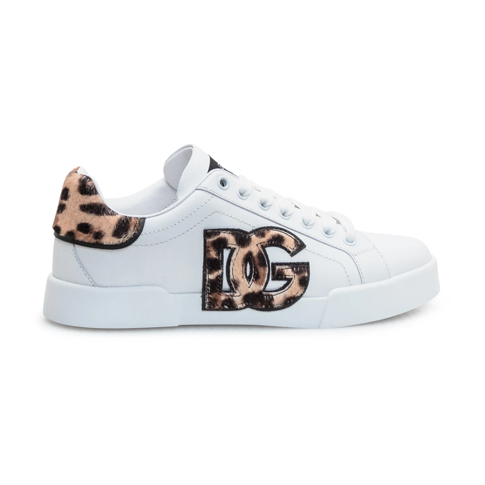 Dolce & Gabbana Portofino Light Strobel Leren Sneaker Dames Schoenen Wit