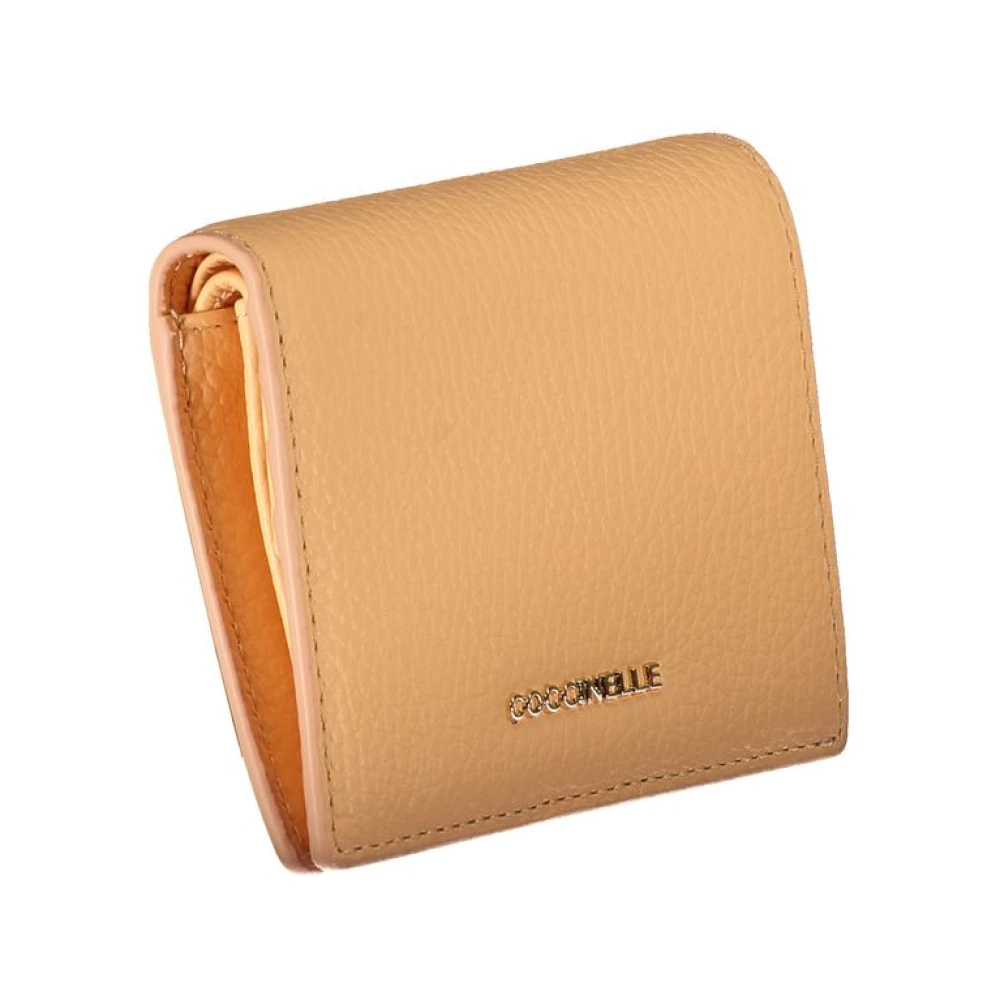 Coccinelle Oranje Leren Portemonnee met Automatische Sluiting Orange Dames