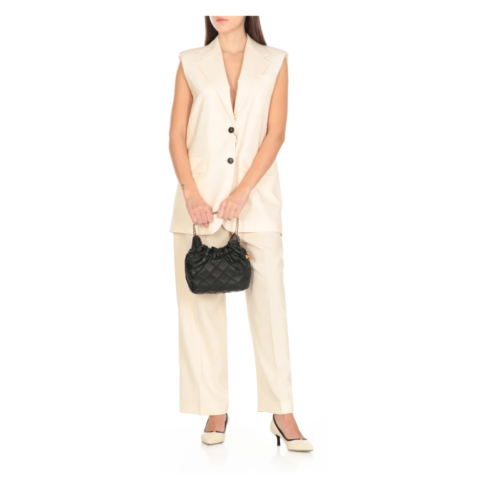 TORY BURCH Zwarte leren schoudertas met ketting Black Dames