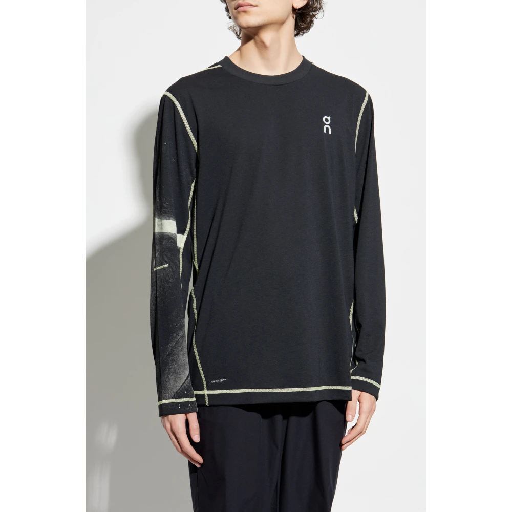 ON Running Lange mouw training T-shirt Black Heren