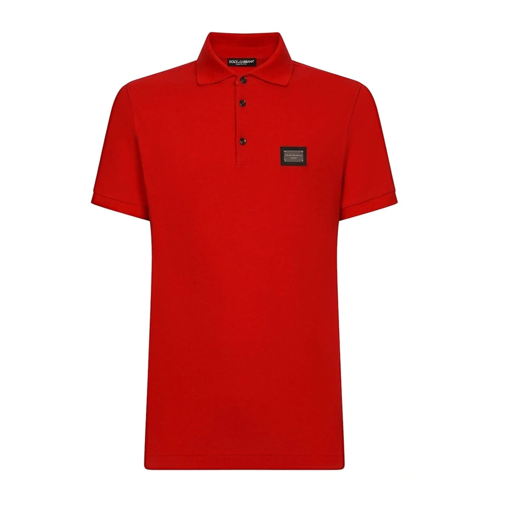 Dolce & Gabbana Red Polo Shirts, Male, Xl, Polo