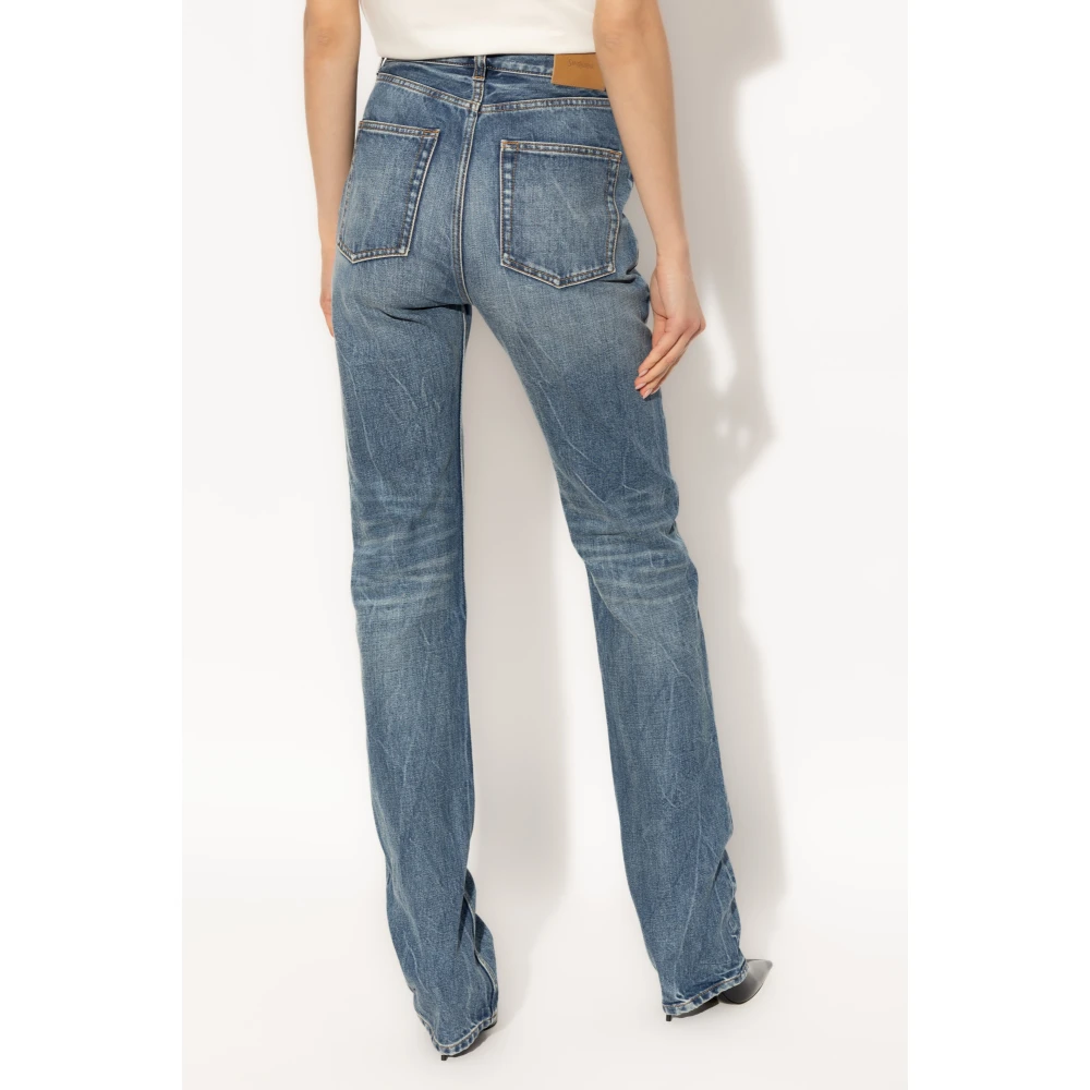 Saint Laurent Jeans met vintage-effect Blue Dames