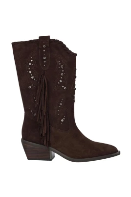 Platta boots fransar strass