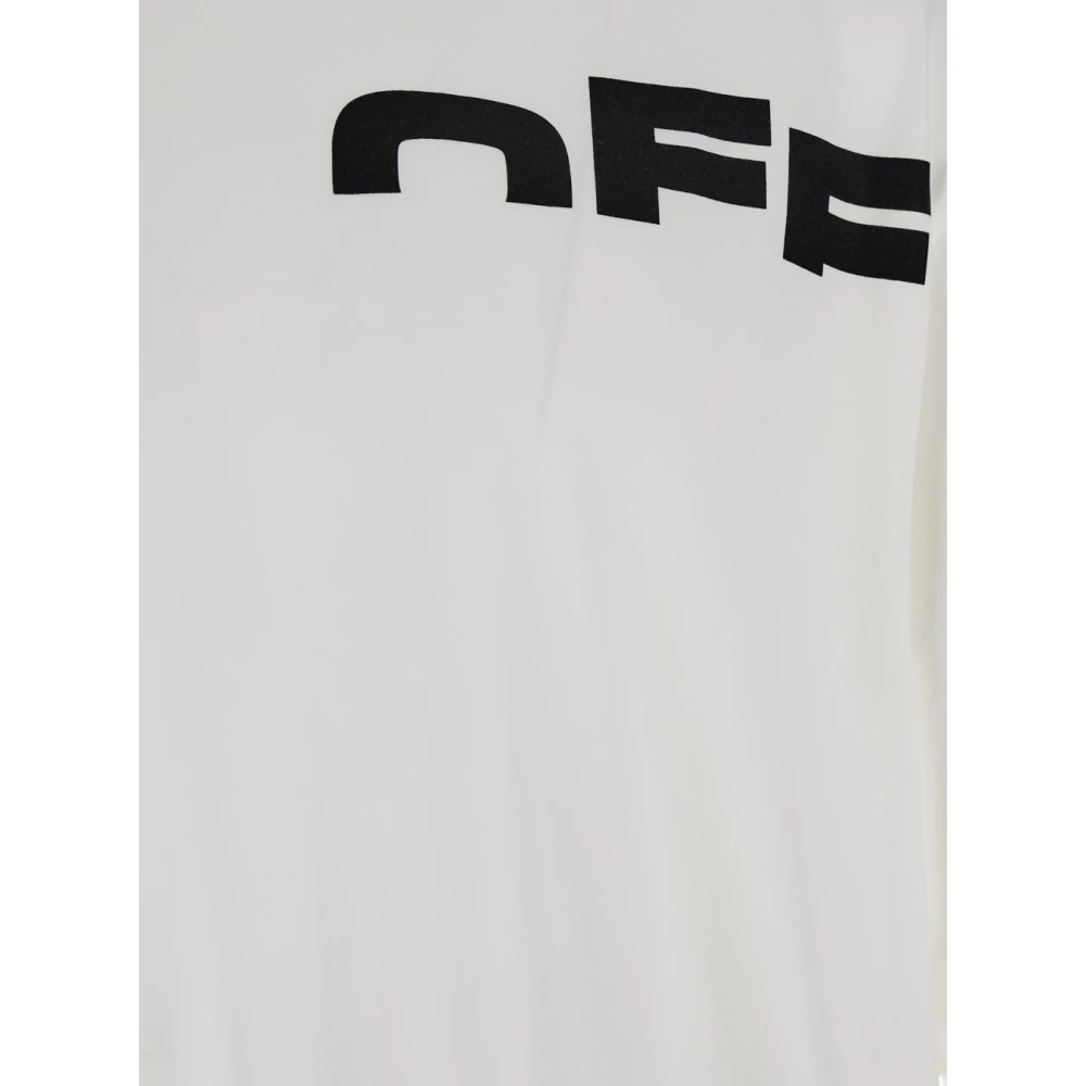 Off White Wit T-shirt met Maxi Logo Print White Heren