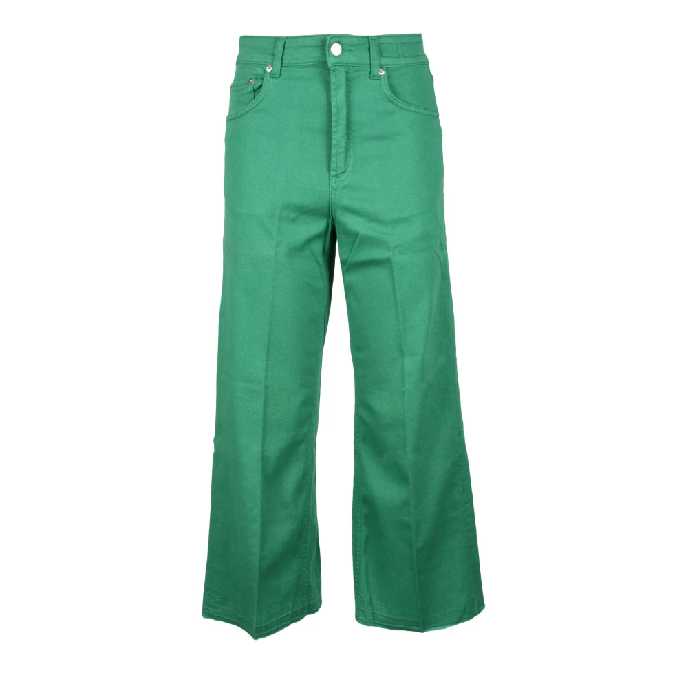 Department Five Green Cotton Elastan Jeans - Female - Wide Jeans - W27 - Jeans