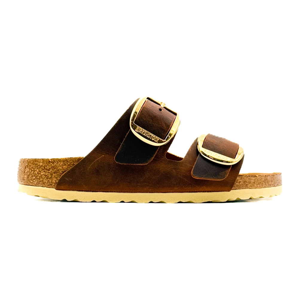 Birkenstock Läderbruna Sandaler Arizona Stil Brown, Dam