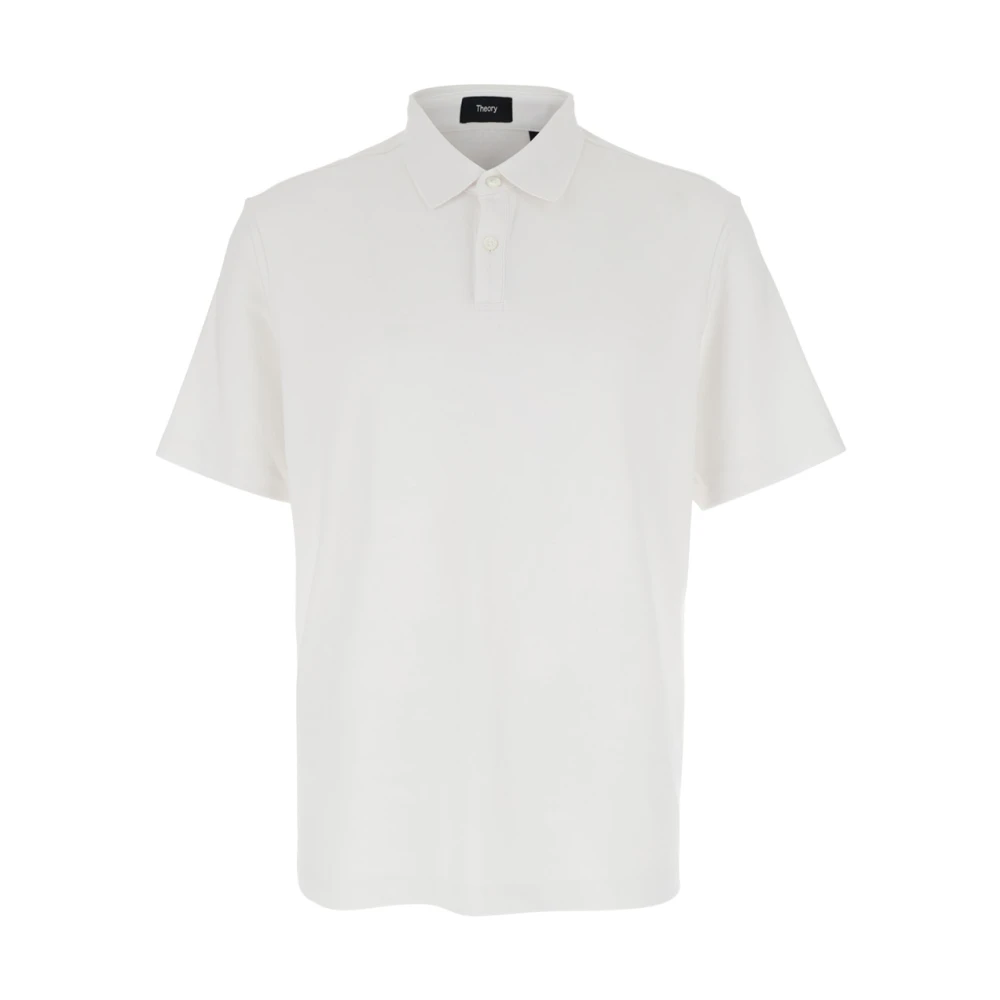 Theory Wit poloshirt met knoopsluiting White Heren