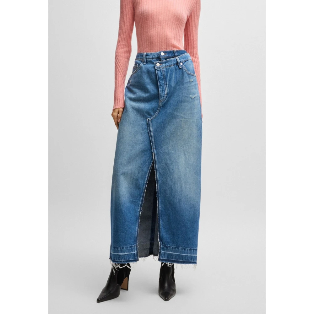 Hugo Boss Denim Rok voor Vrouwen Blue Dames