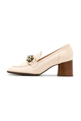 Amanda Pumps - Krämig Slät Läder
