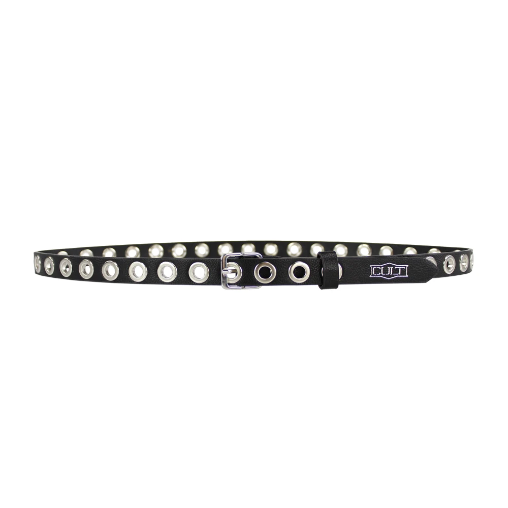 Cult Elegant Leren Eyelet Riem Black Dames