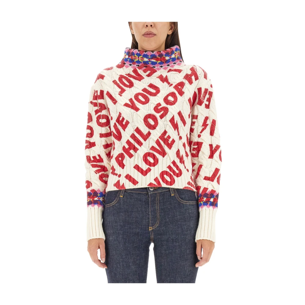 Philosophy di Lorenzo Serafini Hoge Hals Turtleneck Liefde Trui Multicolor Dames