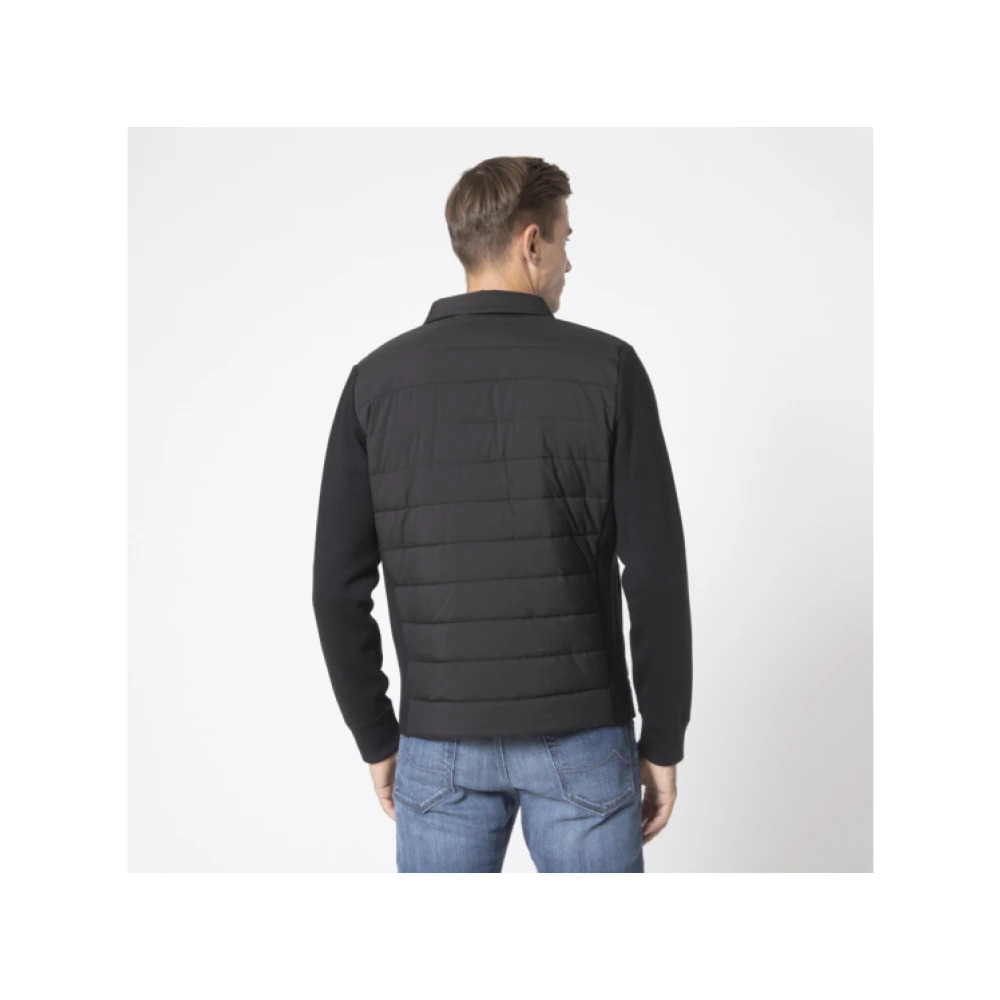 Gran Sasso Zwarte Bi-Materiaal Jas Shirt Black Heren