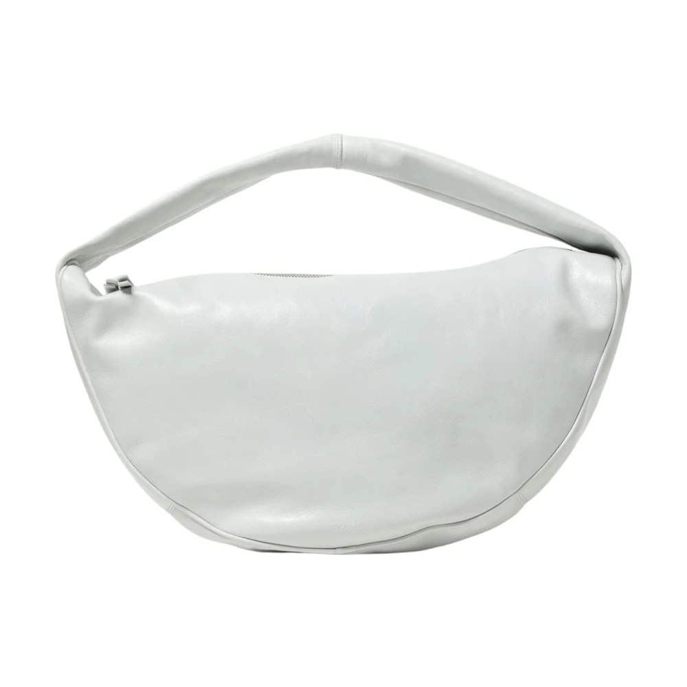 By Far Women's White Half Moon Bag Leather Handbag