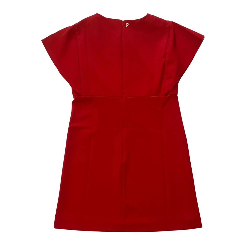 Dondup Rode Ronde Hals Korte Jurk Red Dames