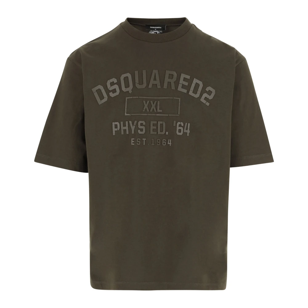 Dsquared2 T-shirt met logo en rubberen afwerking Green Heren