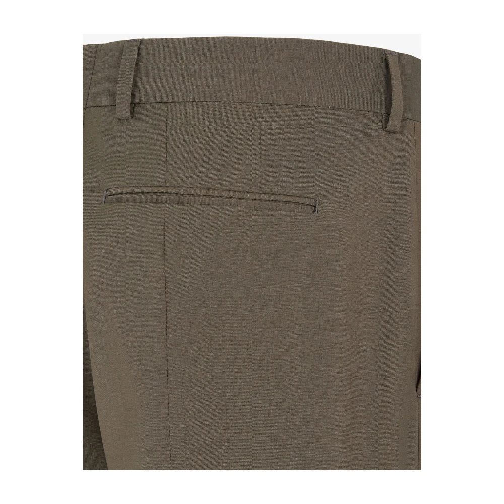 Fendi Groene wollen broek met zakken Green Heren