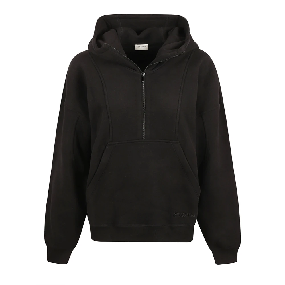 Saint Laurent Zwarte Hoodie Camionneur Sweaters Black Dames