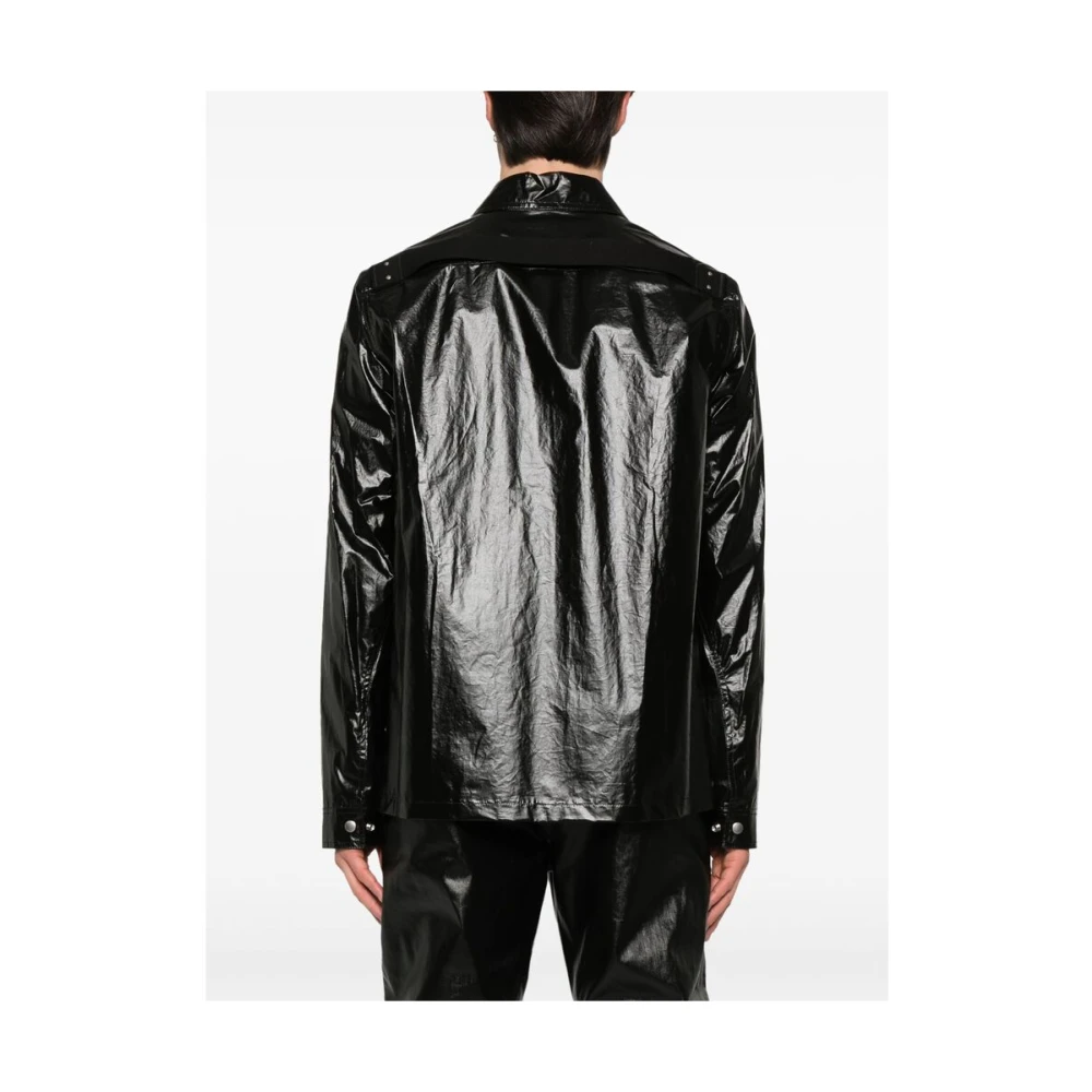 Rick Owens Zwarte bovenkleding met ritssluiting en zakken met studs Black Heren