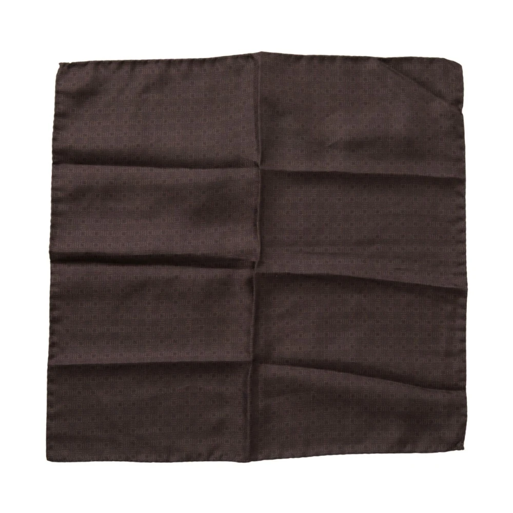 Dolce & Gabbana Men's Brown Elegant Silk Square Scarf In Rich