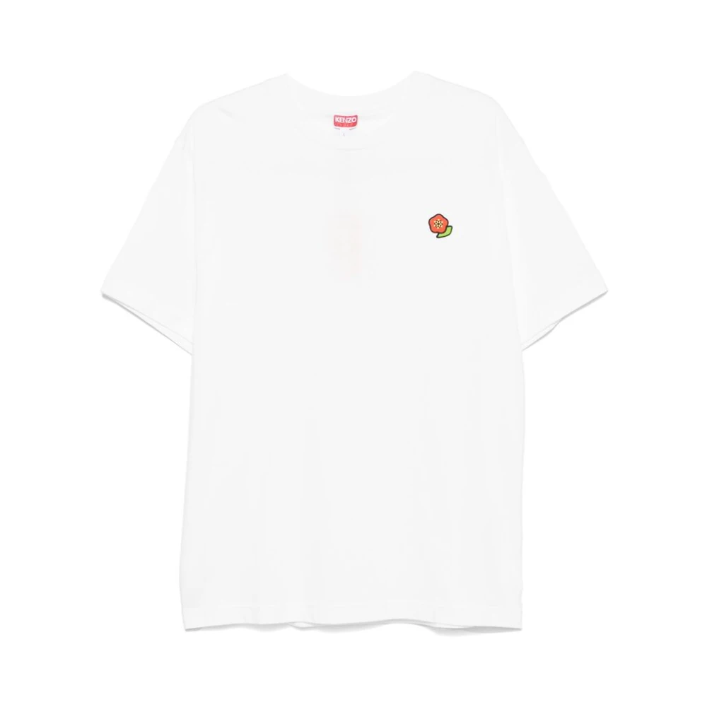 Kenzo Witte Patch Detail Crew Neck T-shirt White Heren