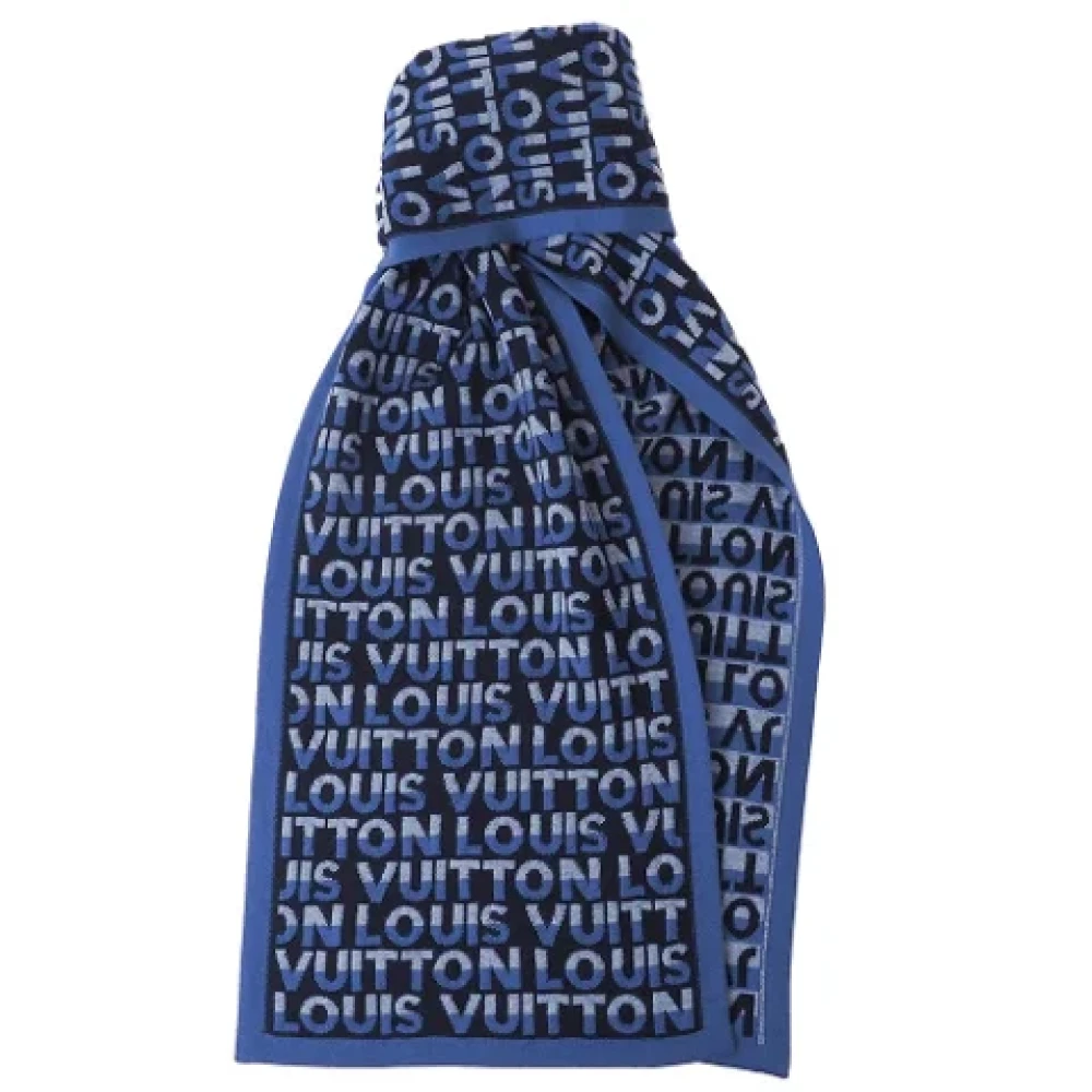 Louis Vuitton Vintage Pre-owned Wool scarves Blue Heren