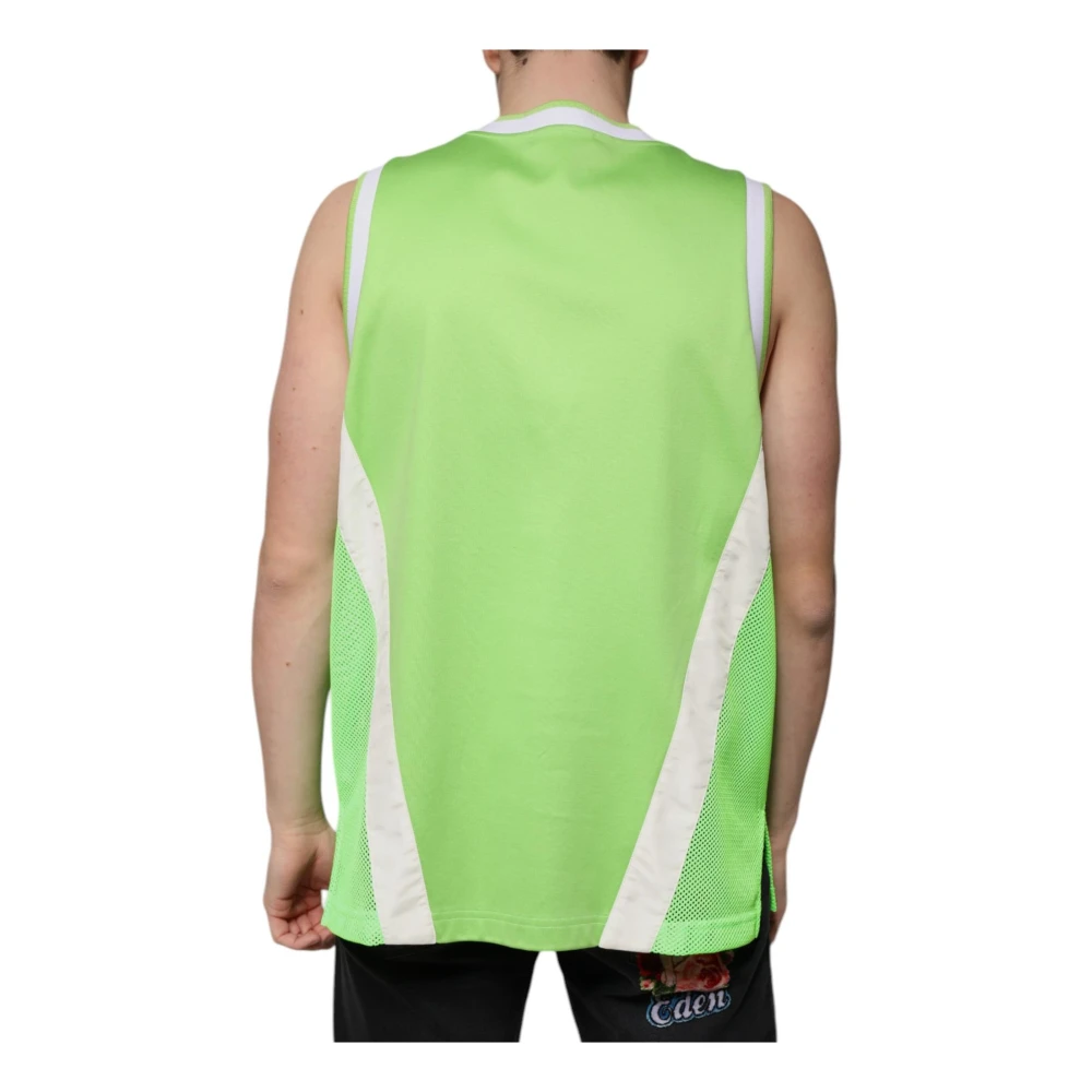 Dolce & Gabbana Groene V-hals Jersey T-shirt Mannen Green Heren