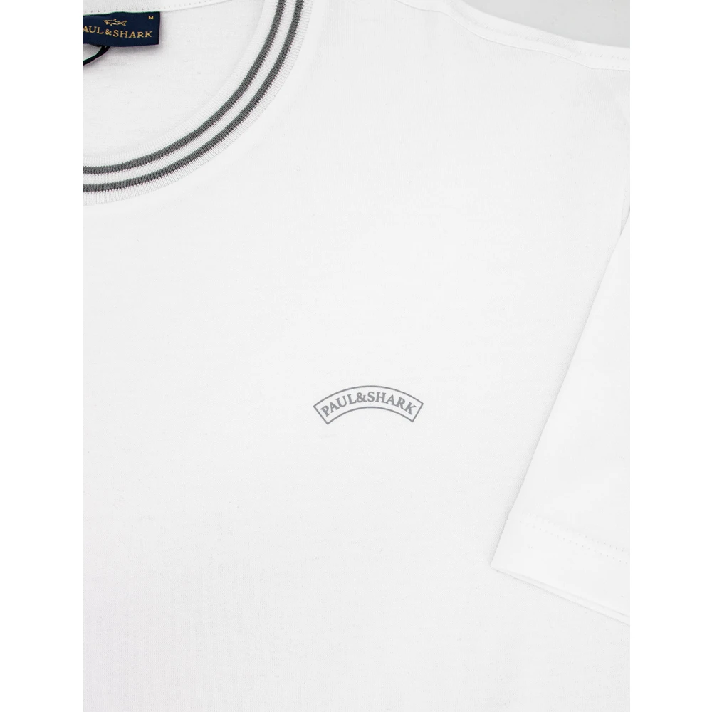 PAUL & SHARK Bianco Ss24 Katoenen T-Shirt White Heren