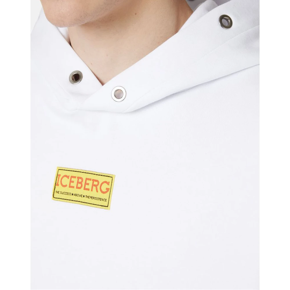 Iceberg Sweatshirt met capuchon en logo White Heren