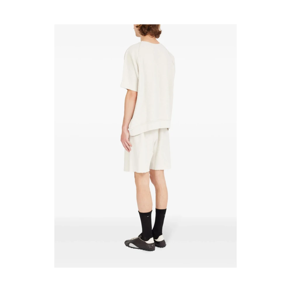 Maison Margiela Witte Katoenen Logo Geborduurde Sweatshirt White Heren