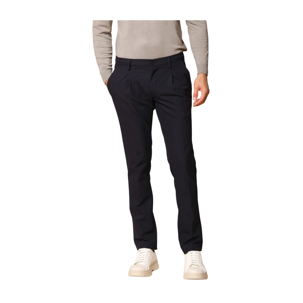 Mason's Blauwe Chino Jogger Broek Regular Fit Blue Heren