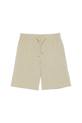 Drawstring Patch-pocket Shorts