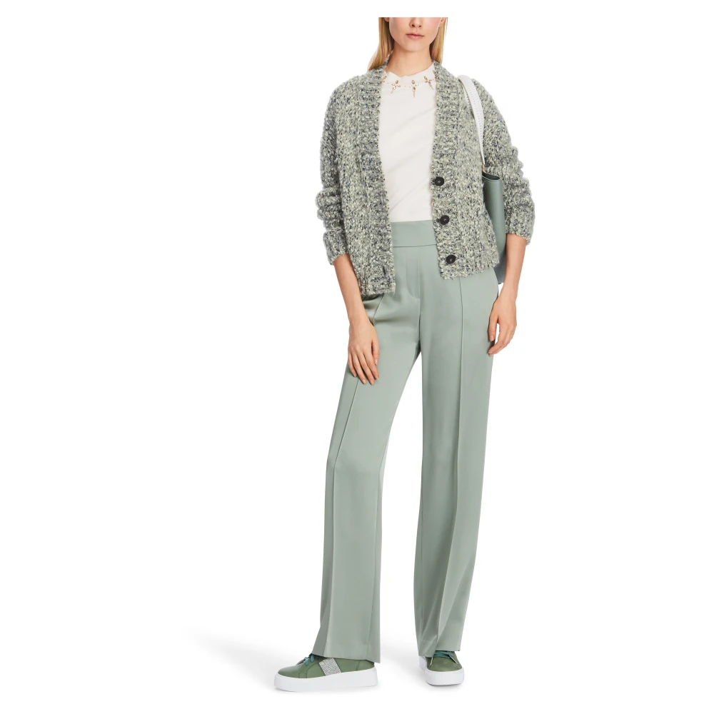 Marc Cain Oversized Cardigan met Lurex Details Gray Dames