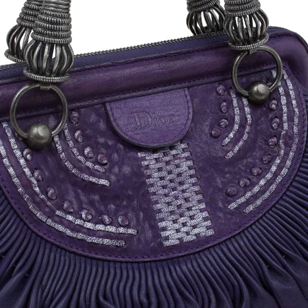 Dior Vintage Pre-owned Leather dior-bags Purple Dames