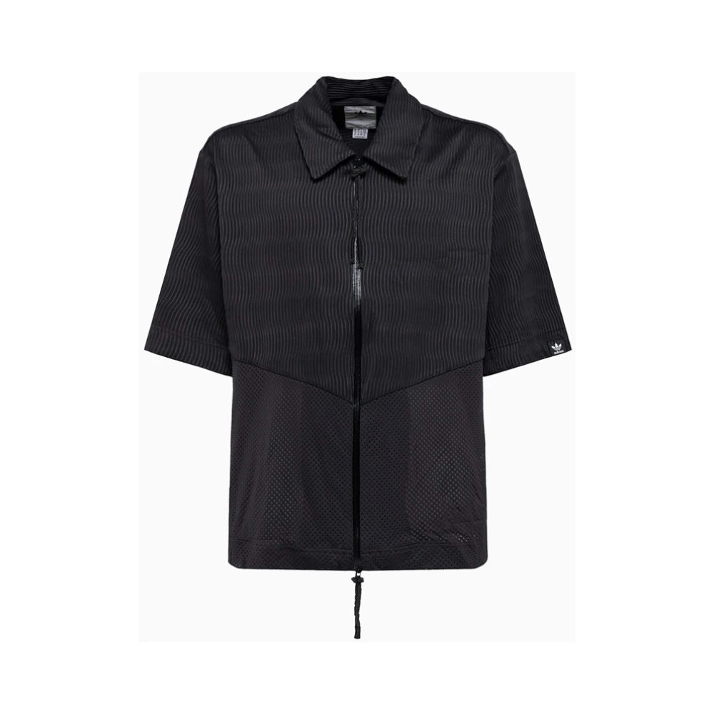 Adidas Originals Geometrische Streetwear Rits Shirt Gray Heren