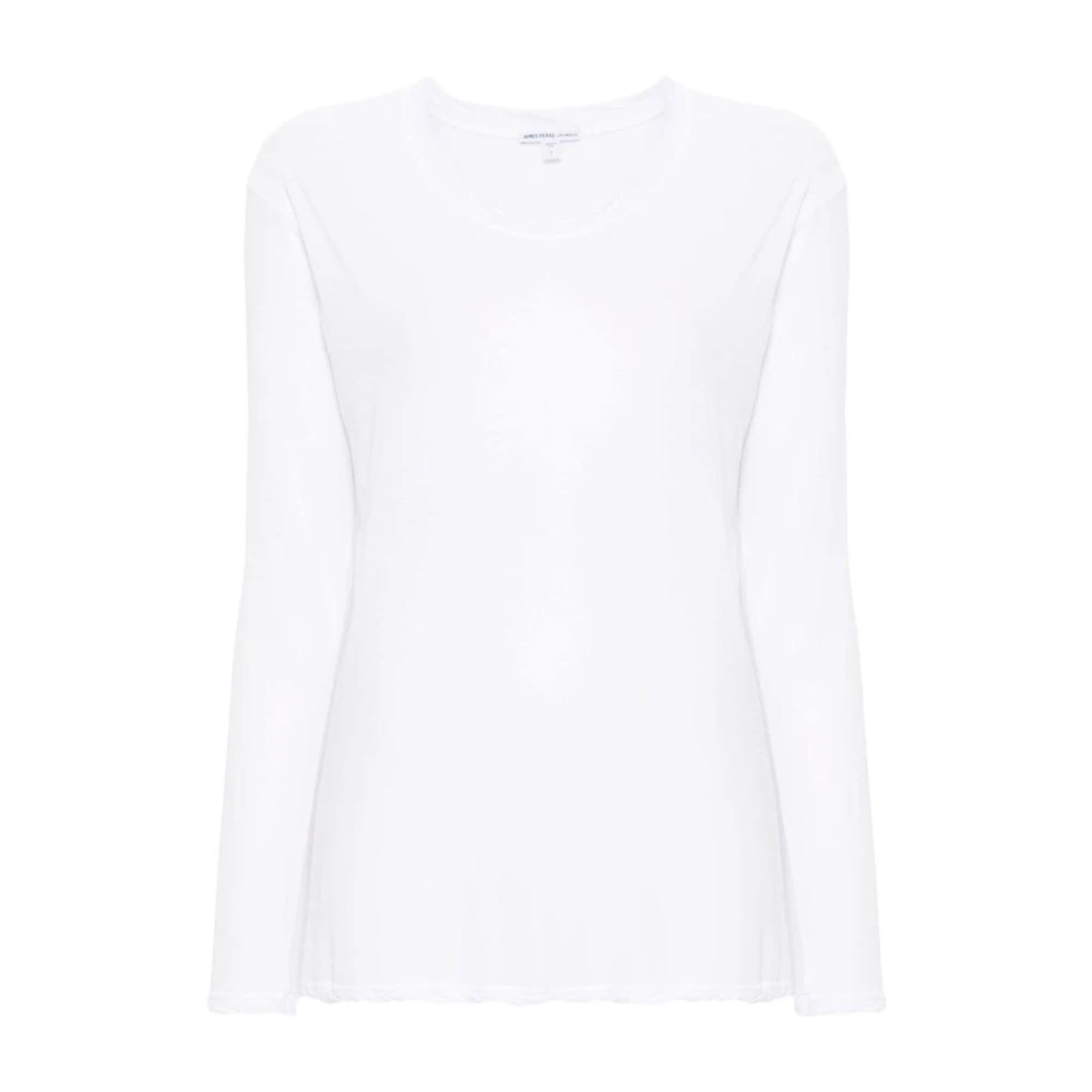 James Perse Hoge Gauge Jersey Lange Mouw T-Shirt White Dames