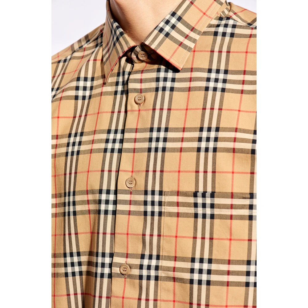 Burberry Simson geruite overhemd Beige Heren