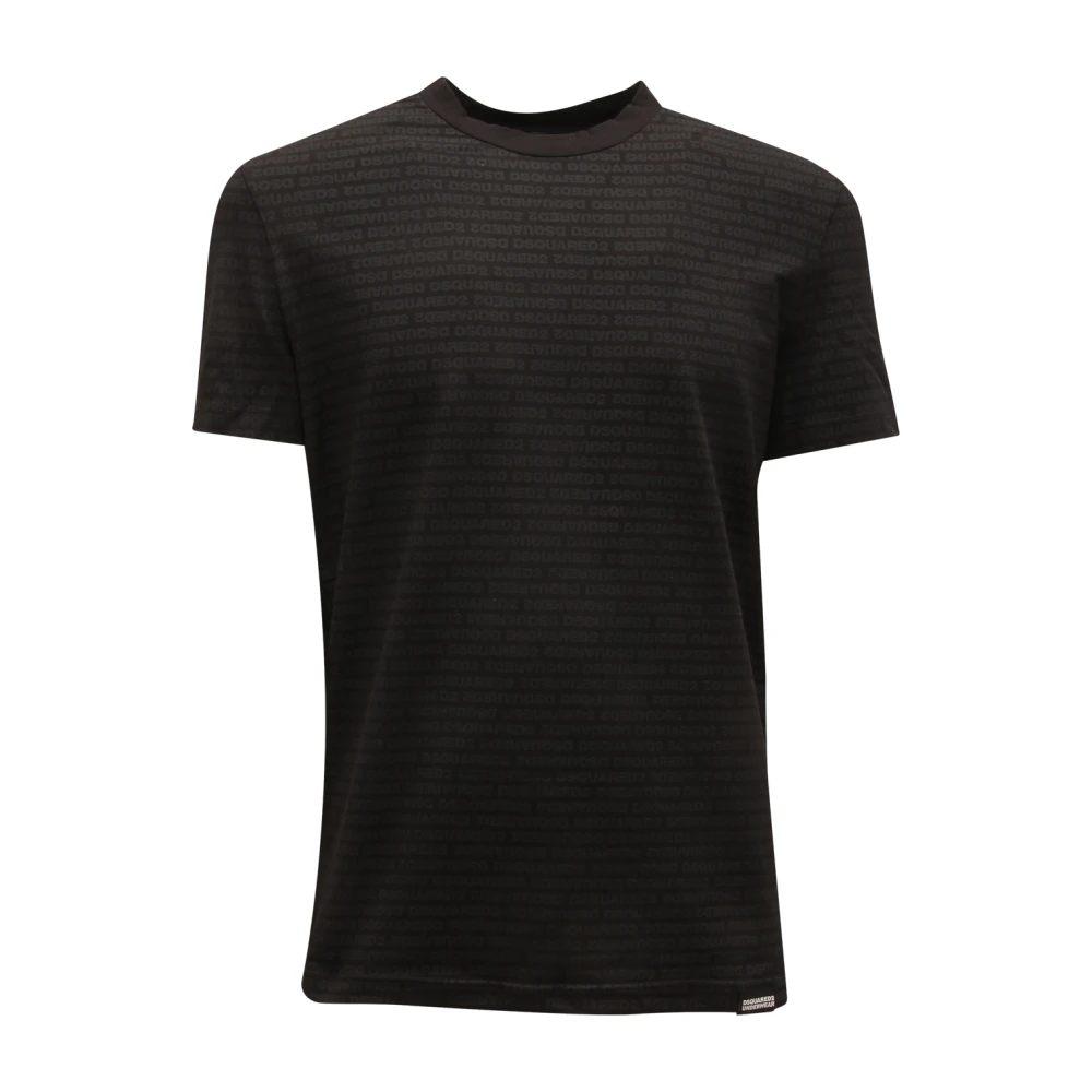 Dsquared2 Men's Black T-Shirts, L, Maglia Underwear Logo All Over