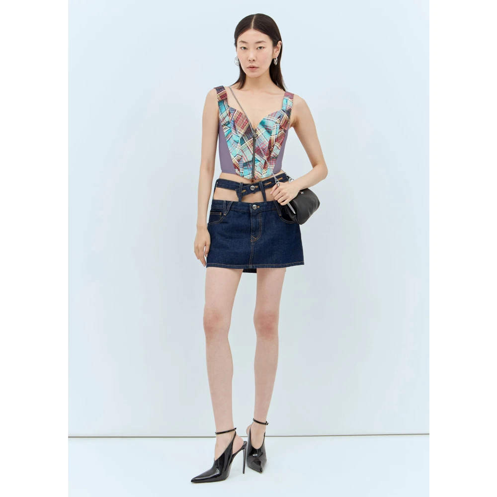 Vivienne Westwood Logo-Silhouette Denim Rok Blue Dames