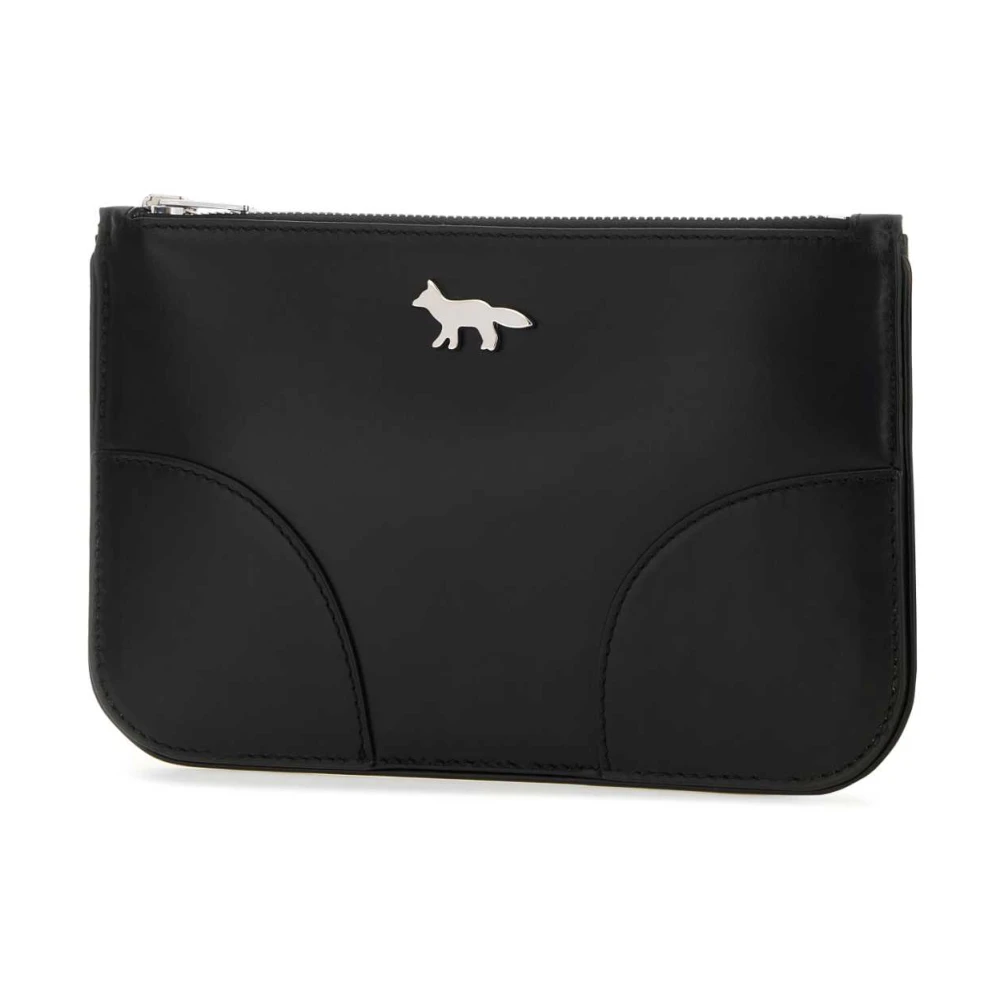 Maison Kitsuné Zwarte leren Boogie-pouch Black Dames