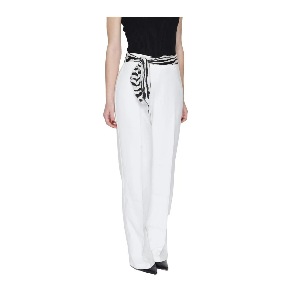 Only Bootcut Polyester Broek met Elastaan White Dames